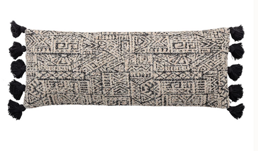 Black & White Patterned Lumbar Pillow
