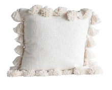 Load image into Gallery viewer, Cream Tassel Throw Pillow
