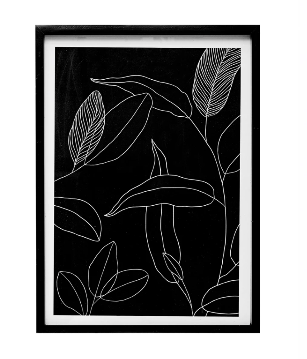 Black Leaf Wall Frame