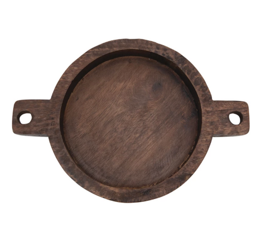 Wood Bowl with Handles
