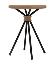 Load image into Gallery viewer, Rattan Stool with Black Legs
