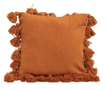 Load image into Gallery viewer, Tassel Throw Pillow in Orange
