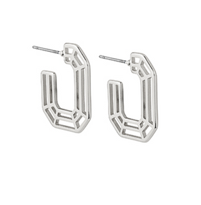 Silver Pave Hoops