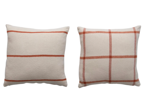 Fall Flannel Throw Pillow