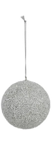 Silver & White Ball Ornament