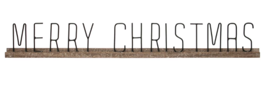 Wood & Metal Merry Christmas Sign