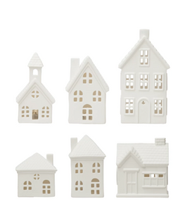 Stoneware Village- Set of 6