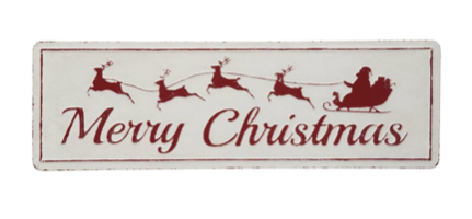 Merry Christmas White Sign