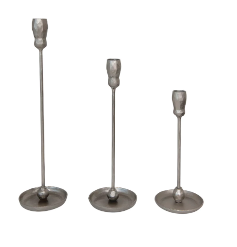 Iron Taper Holder- Silver