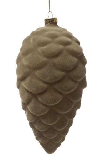 Flocked Pinecone Ornament