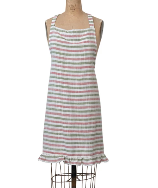 Red & Green Striped Apron