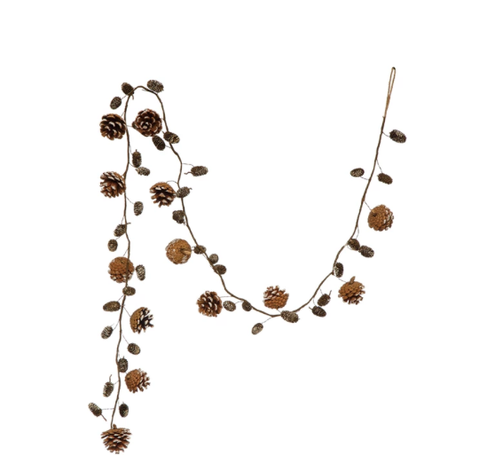 Snow Frosted Pinecone Garland