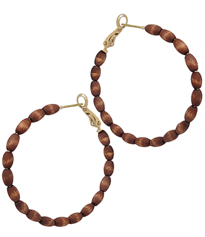 Wood Beaded Hoops