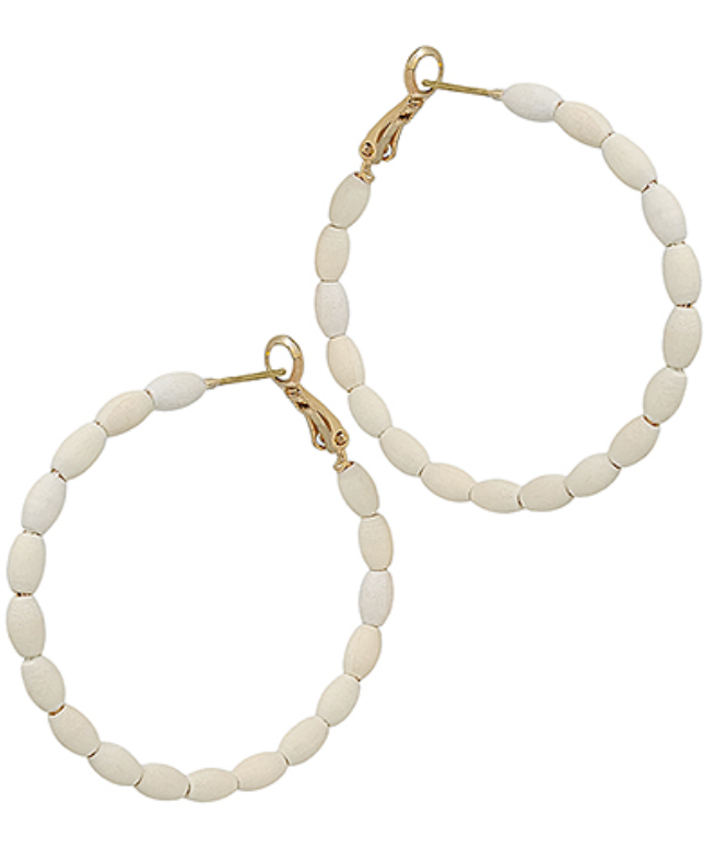 Wood Beaded Hoops