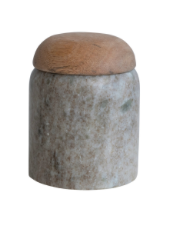 Buff Marble Vase with Lid