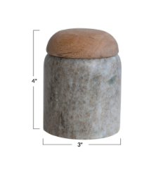 Buff Marble Vase with Lid