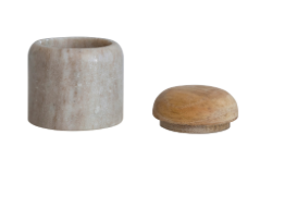 Buff Marble Vase with Lid