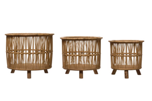Bamboo Footed Baskets