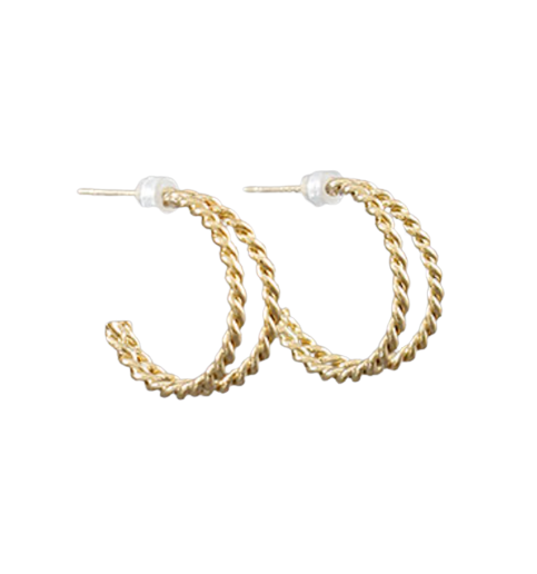 2 Rope Gold Hoops