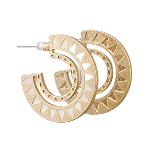 Gold Aztec Hoops