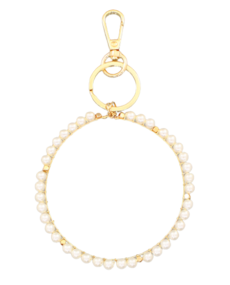 Pearl Beaded Key Ring Bracelet