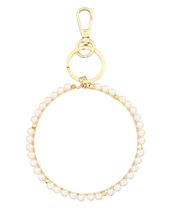Pearl Beaded Key Ring Bracelet