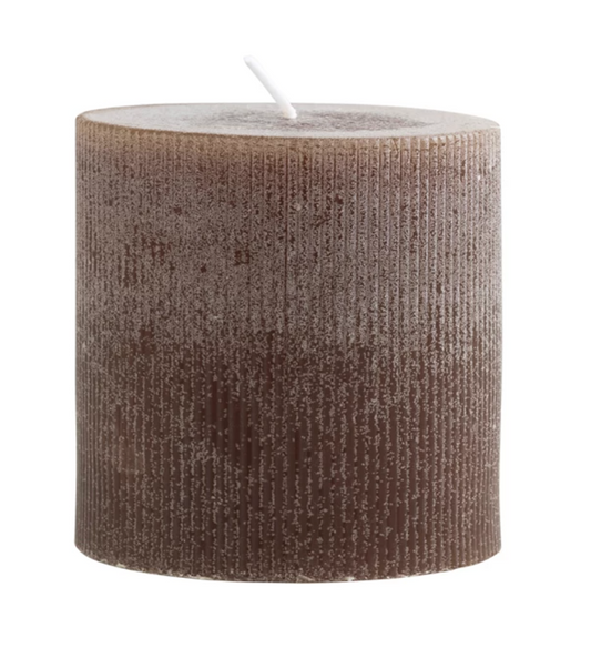 Powder Brown Pillar Candle