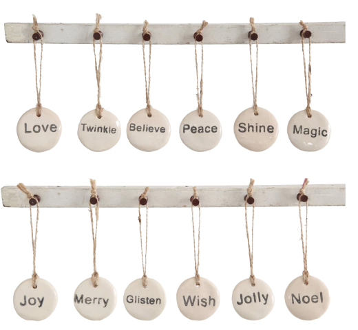 Round Stone Holiday Ornaments