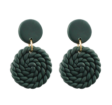 Load image into Gallery viewer, Knitted Clay Dangles- Green
