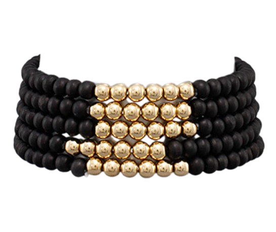 Gold & Beaded Bracelet Set