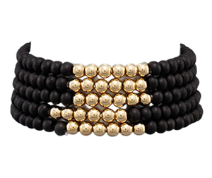 Gold & Beaded Bracelet Set