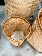 Load image into Gallery viewer, Woven Bamboo Footed Baskets

