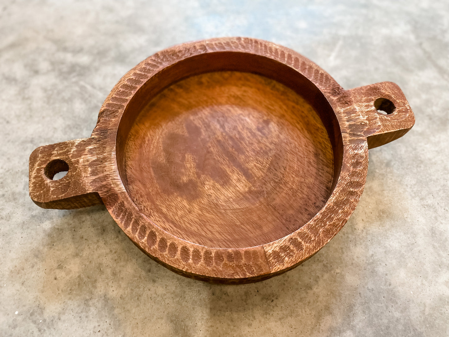Wood Bowl with Handles