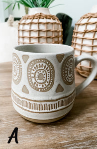 Beige & Tan Coffee Mugs