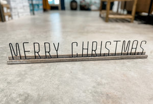 Wood & Metal Merry Christmas Sign