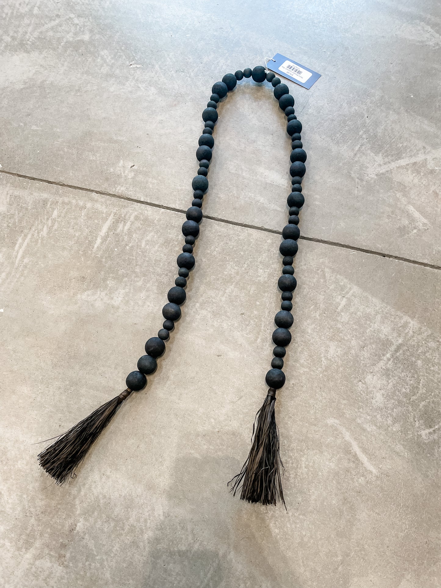 Wood Beaded Garland- Black