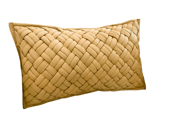 Mustard Woven Lumbar Pillow