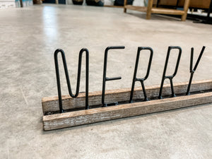 Wood & Metal Merry Christmas Sign