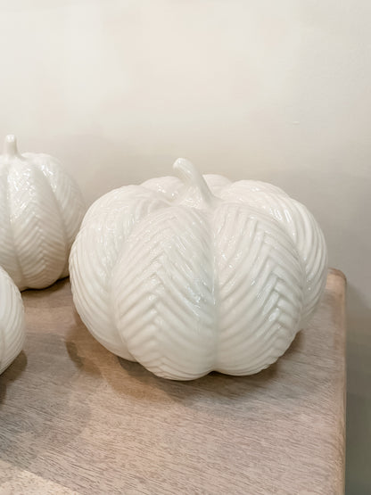 White Ceramic Pumpkin