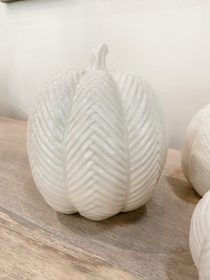 White Ceramic Pumpkin
