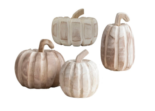 Wood Carved Pumpkins