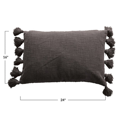 Tassel Lumbar Pillow- Iron