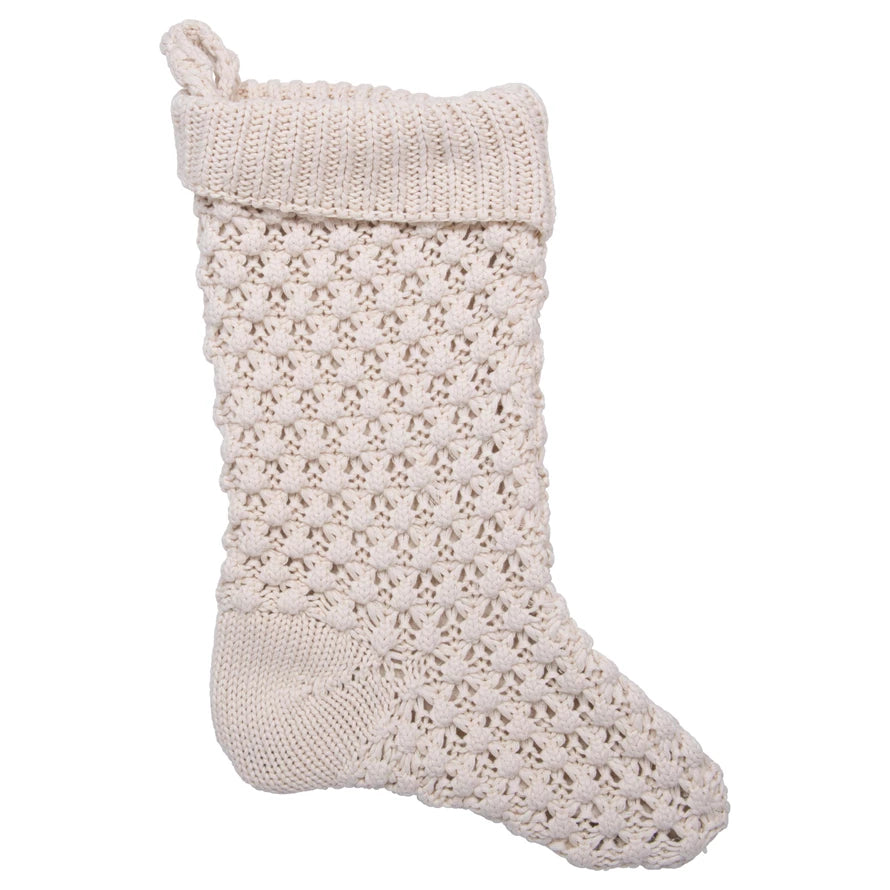 Cream Knit Stocking